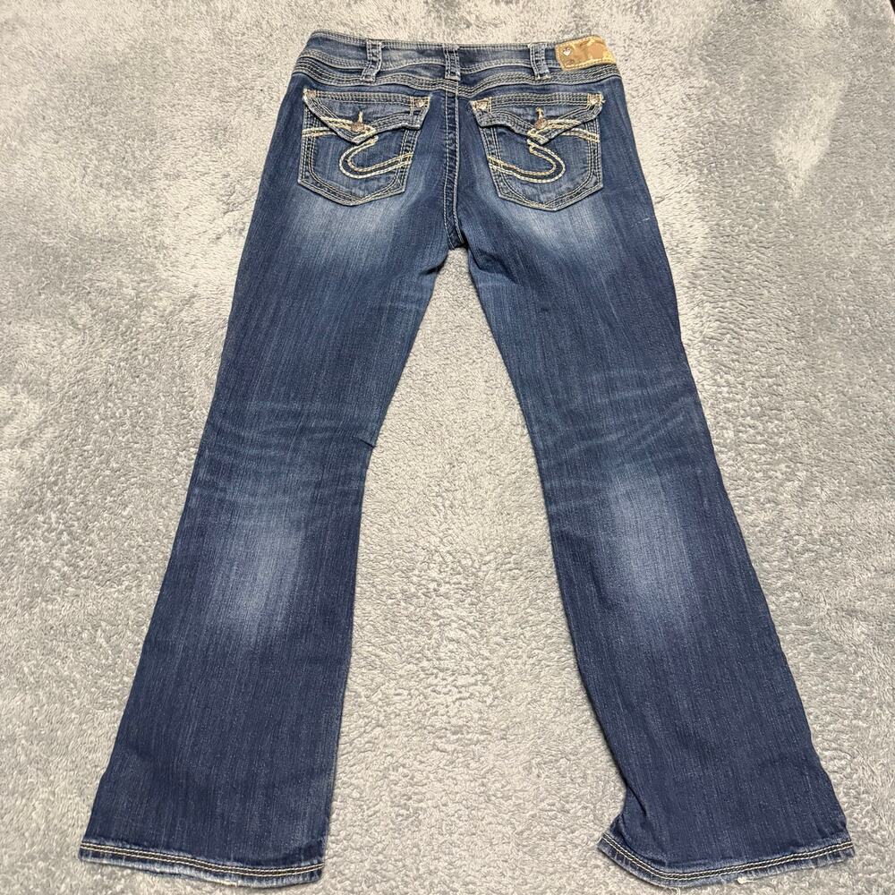 Silver Jeans Womens 30 x30 Suki Surplus Boot Contrast Stitch Western Blue